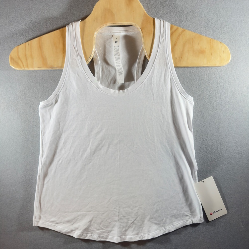 476 | NWT Lululemon Love Tank Womens 8 Pima Cotton Racerback Athletic Top White